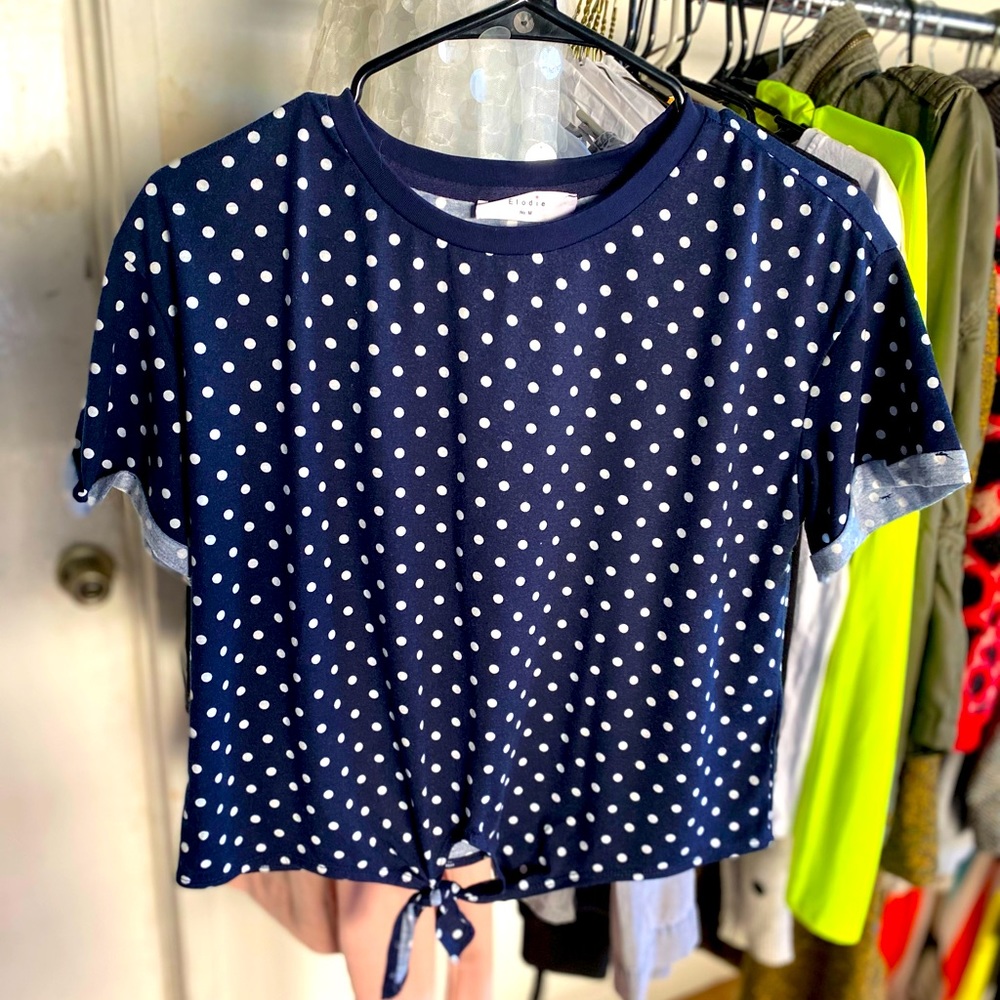 Blue Polka Dot Tie Shirt